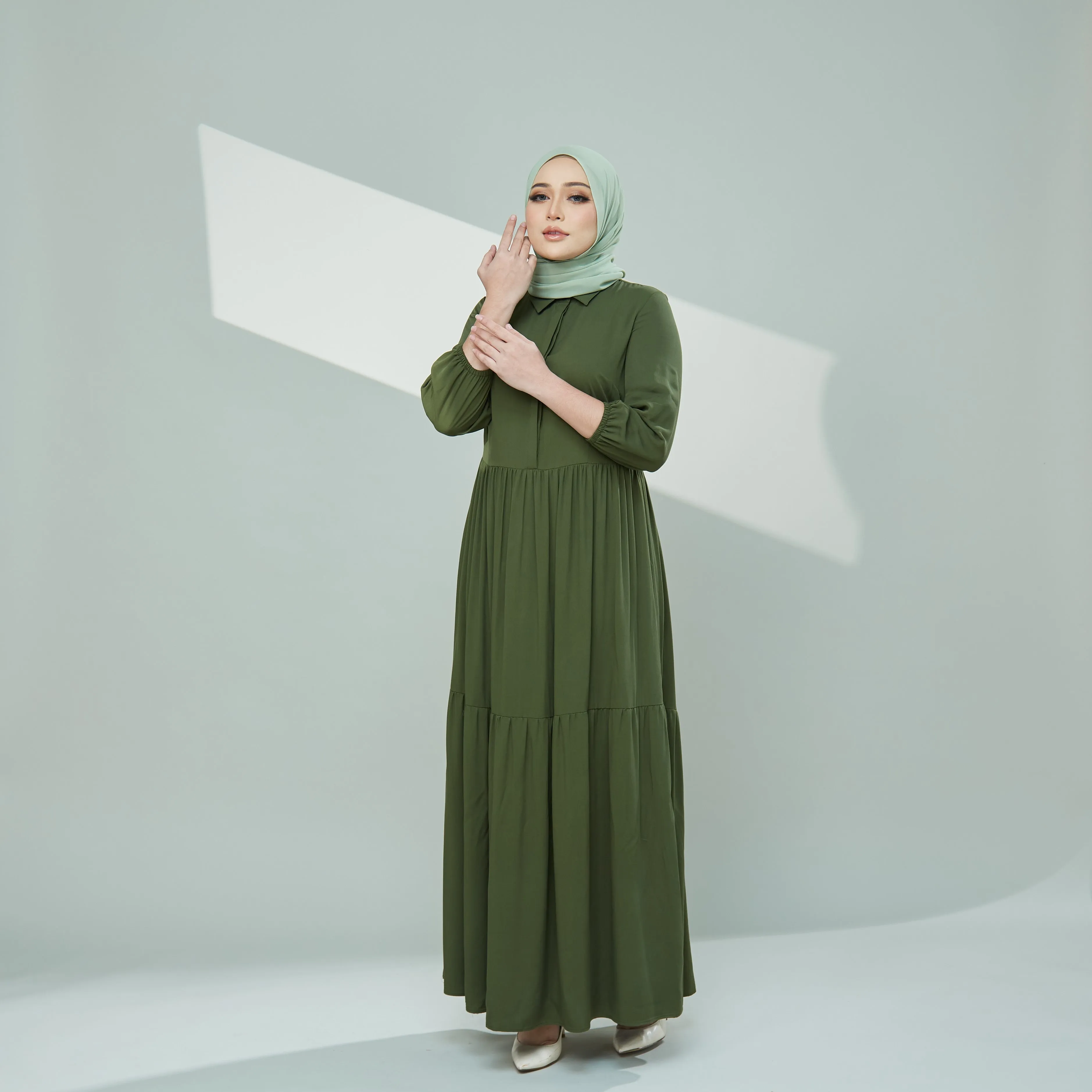 Millie Maxi Dress - Olive Green, Navy, Floral Paradise