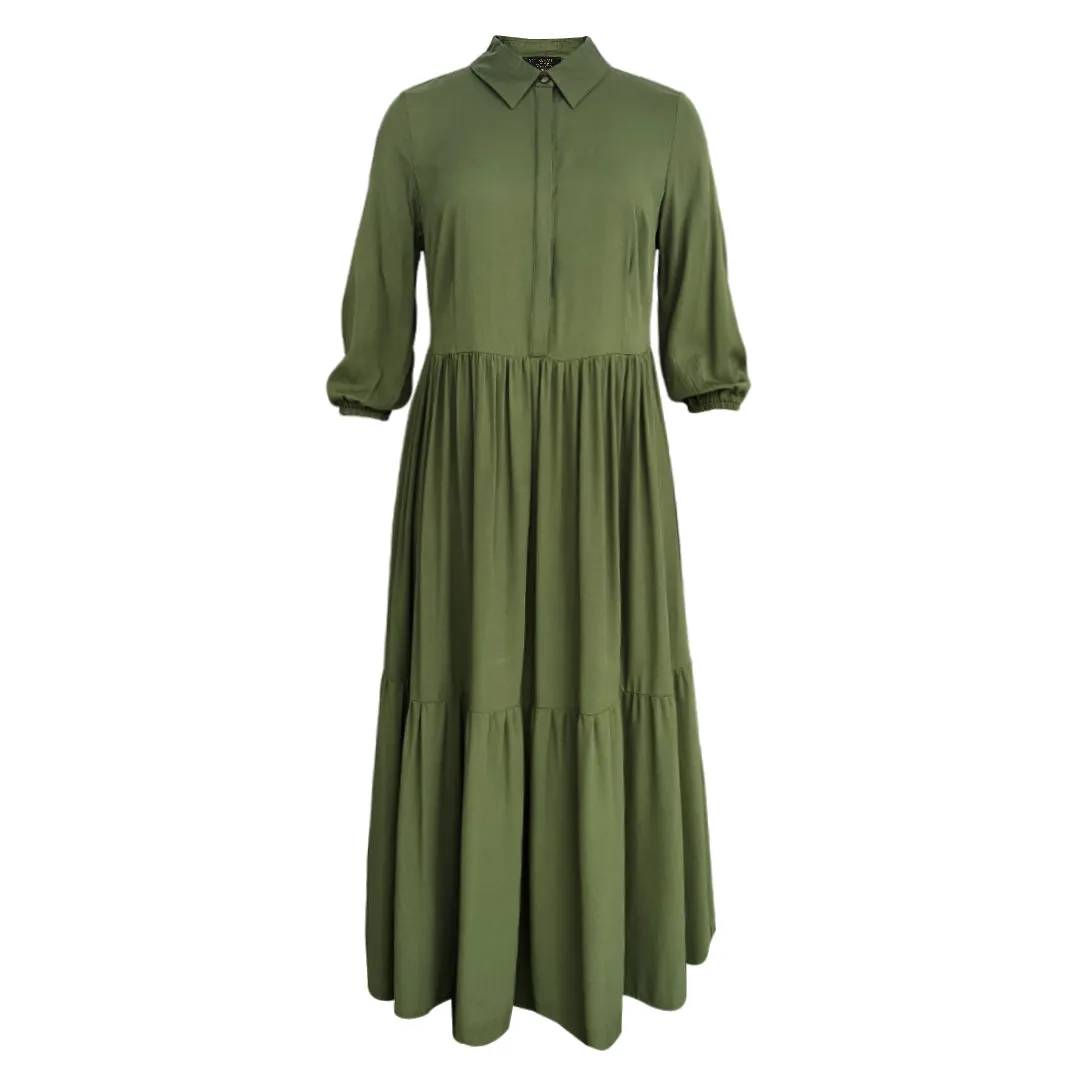 Millie Maxi Dress - Olive Green, Navy, Floral Paradise