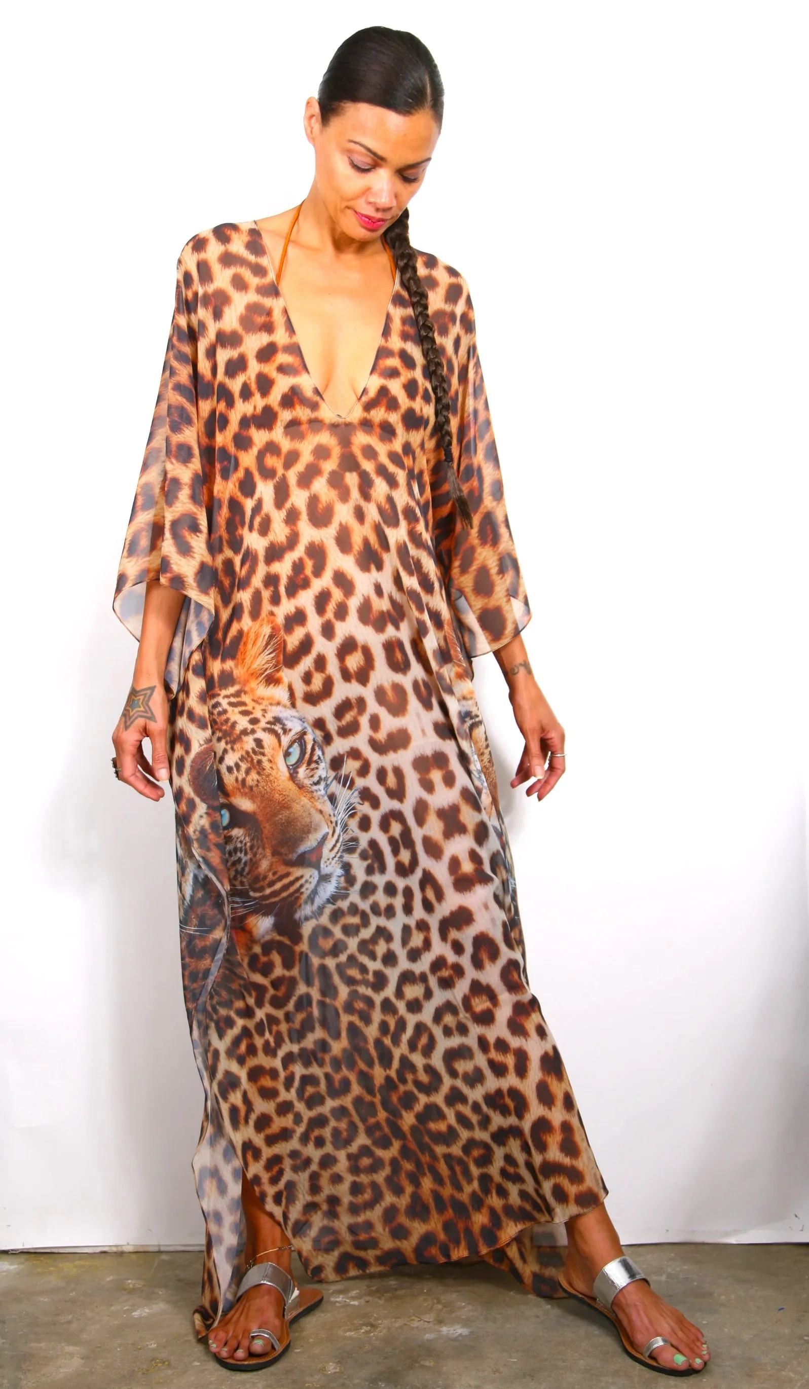 Mirrored Kitties - Eiffel Maxi Kaftan