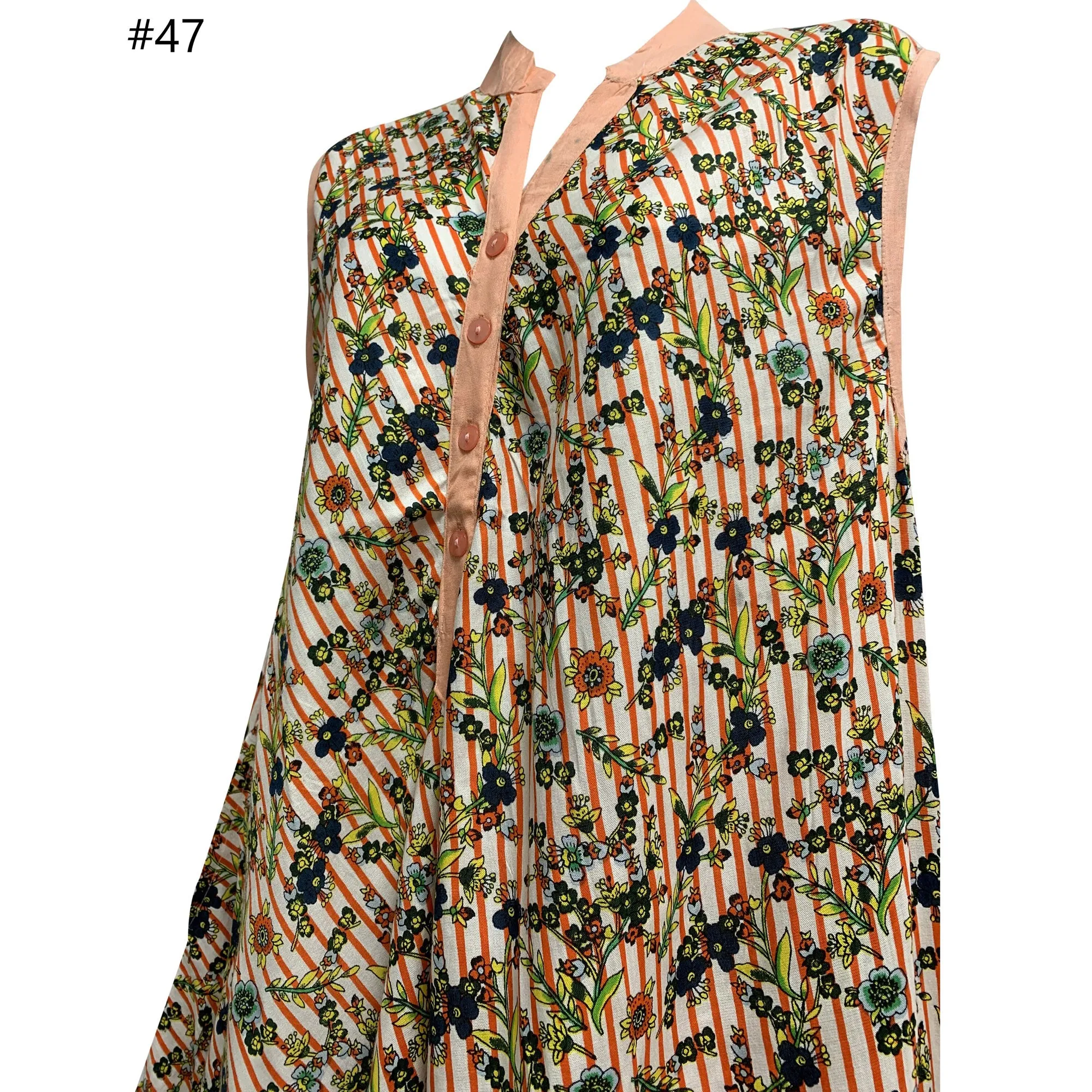 Missy Plus Sleeveless Floral Paisley Printed Collared Loose Summer Casual Dress With Pockets