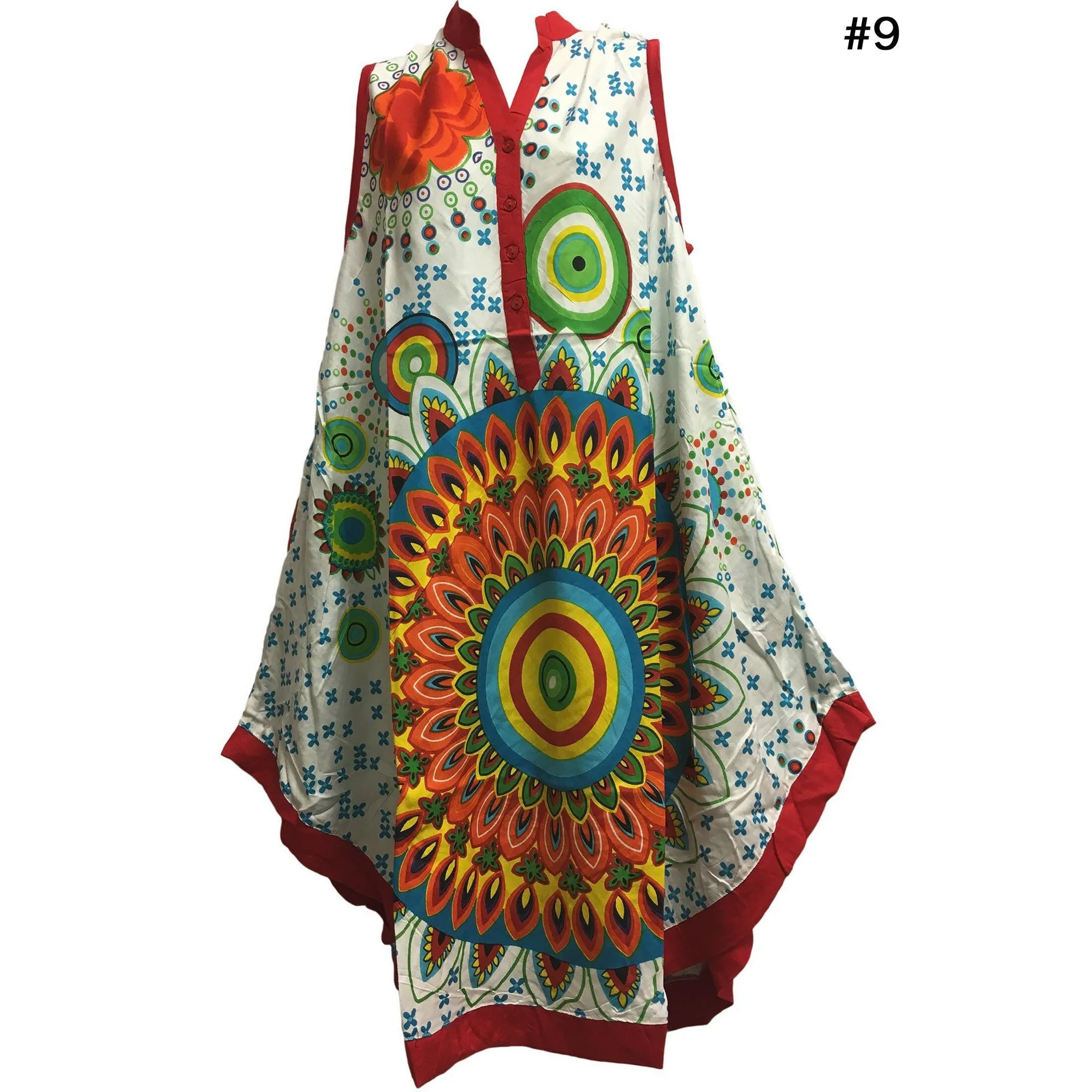 Missy Plus Sleeveless Floral Paisley Printed Collared Loose Summer Casual Dress With Pockets