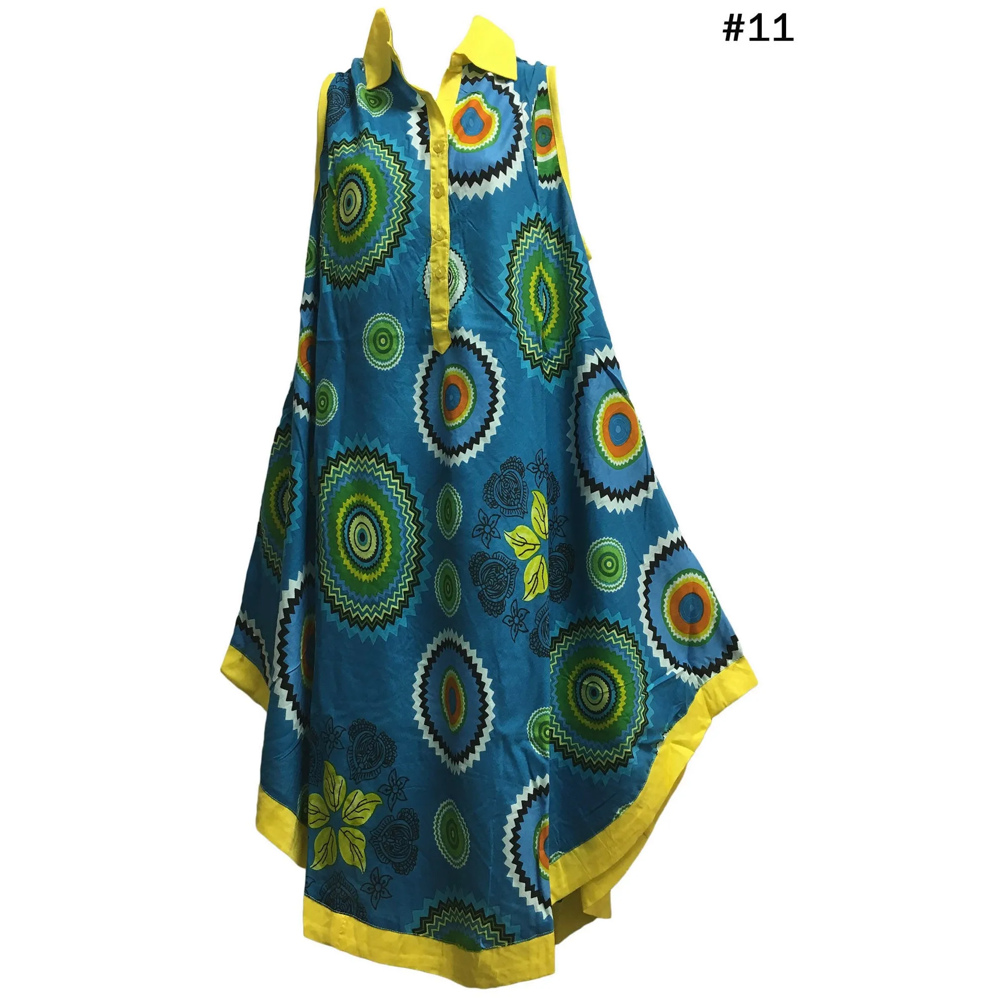Missy Plus Sleeveless Floral Paisley Printed Collared Loose Summer Casual Dress With Pockets