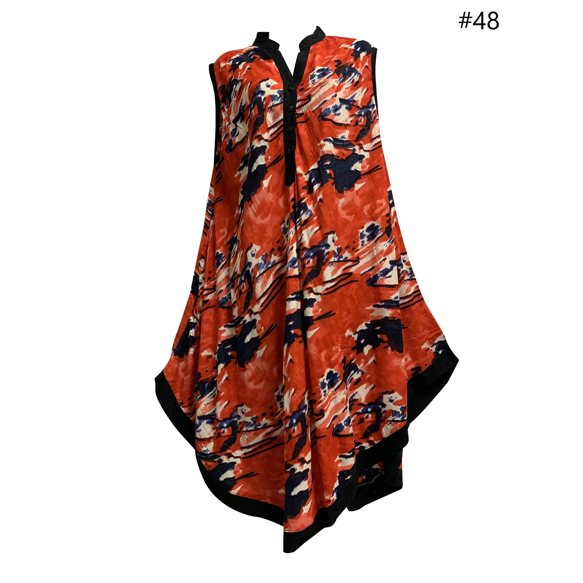 Missy Plus Sleeveless Floral Paisley Printed Collared Loose Summer Casual Dress With Pockets