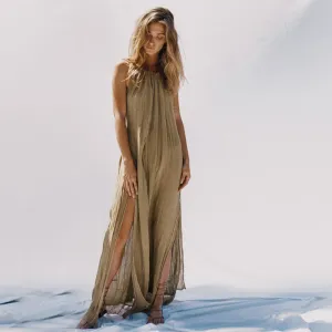 New stylish dresses women beach bohemian clothing split maxi backless dress sexy