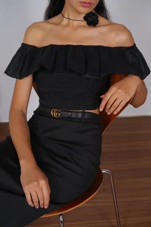 Off-Shoulder Top in Black