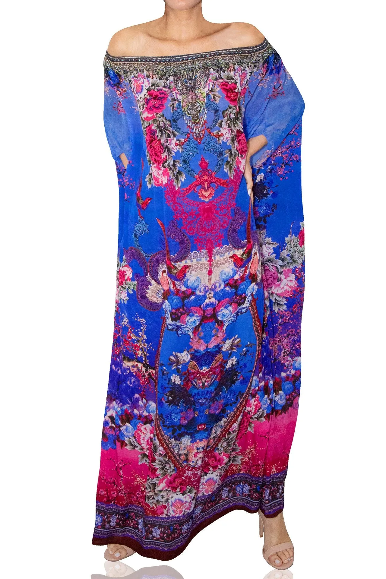 Off The Shoulder Long Kaftan Dress