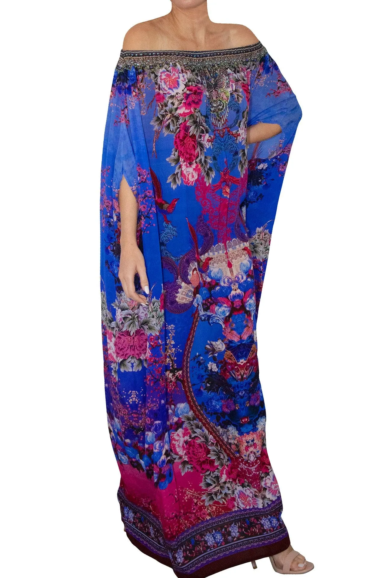 Off The Shoulder Long Kaftan Dress