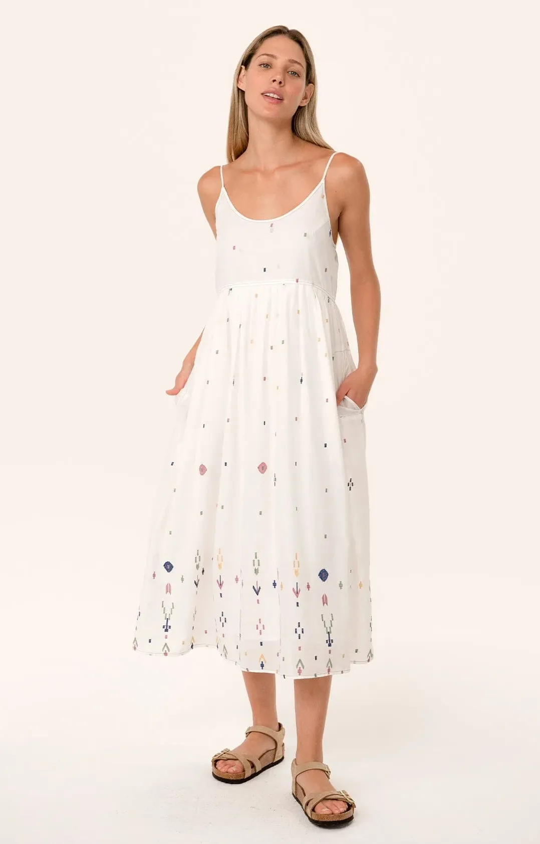 Paloma Embroidered Midi Dress
