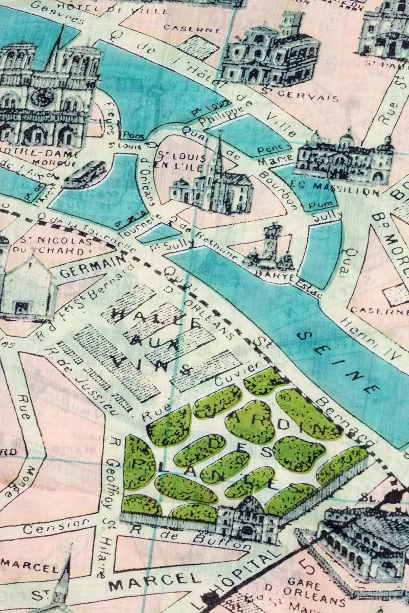 Paris Map Scarf