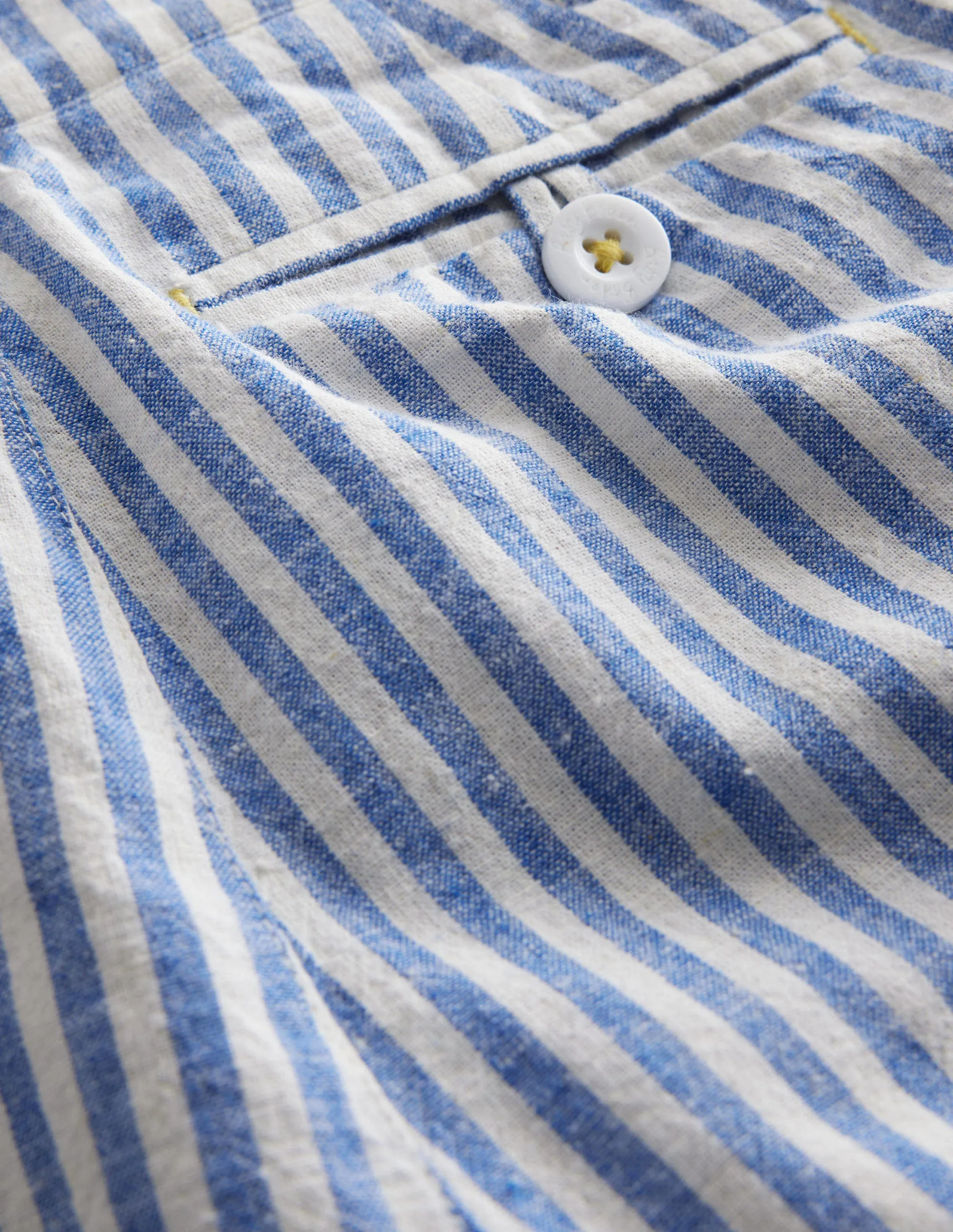 Patterned Chino Shorts-Blue Textured Stripe