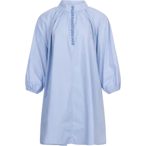 Poplin Bohemian Demi Dress - Light Blue