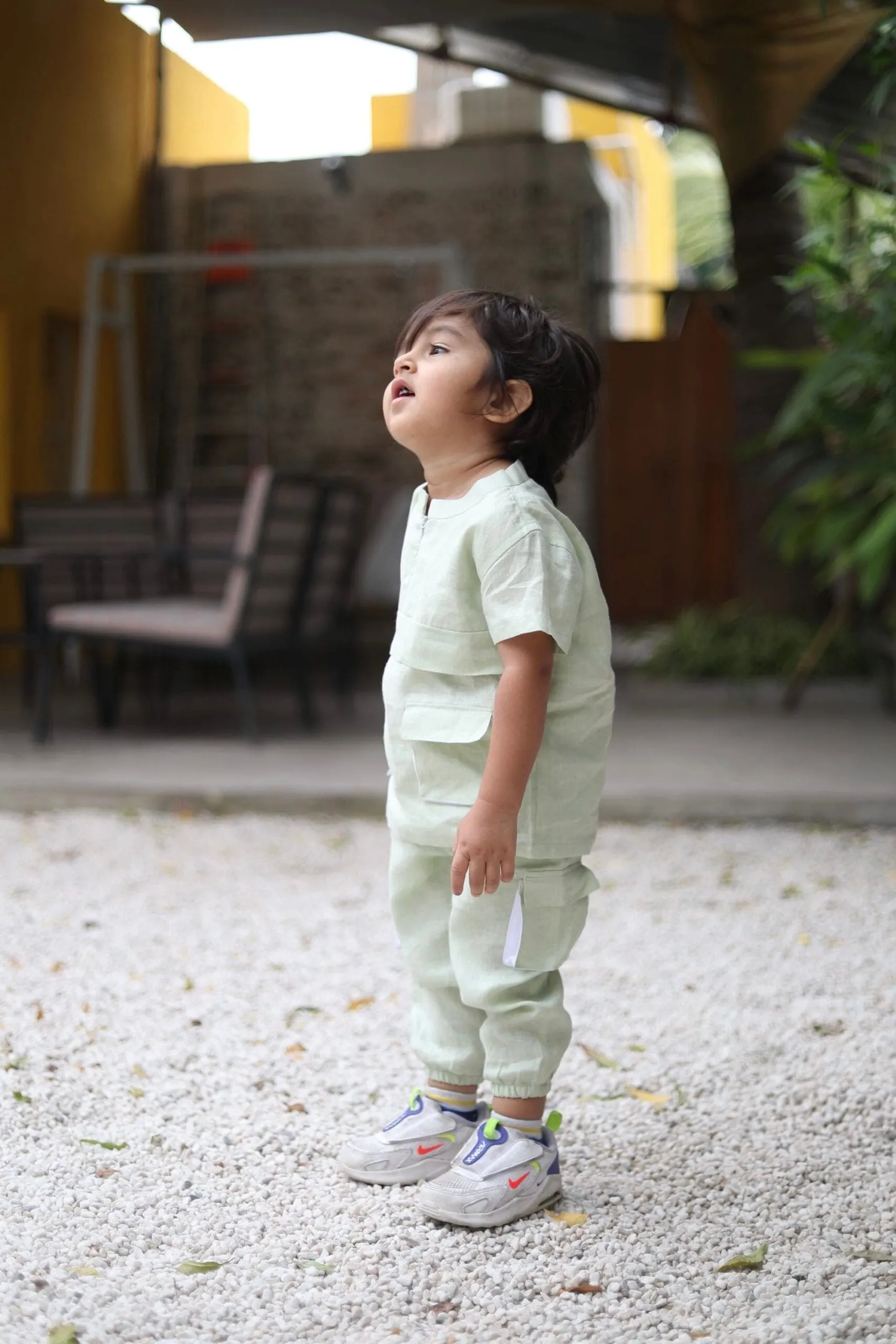 Pre-Order: Box Pleated Pure Linen  Premium Co-ords - Green