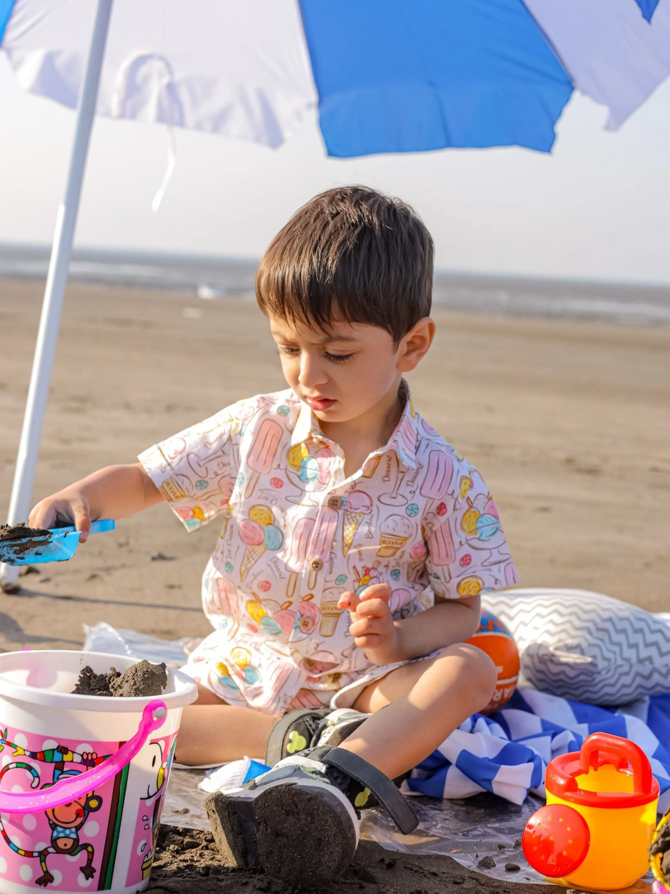 Pre-Order: Icecreams and Candies Printed Pure Linen  Premium Co-ords