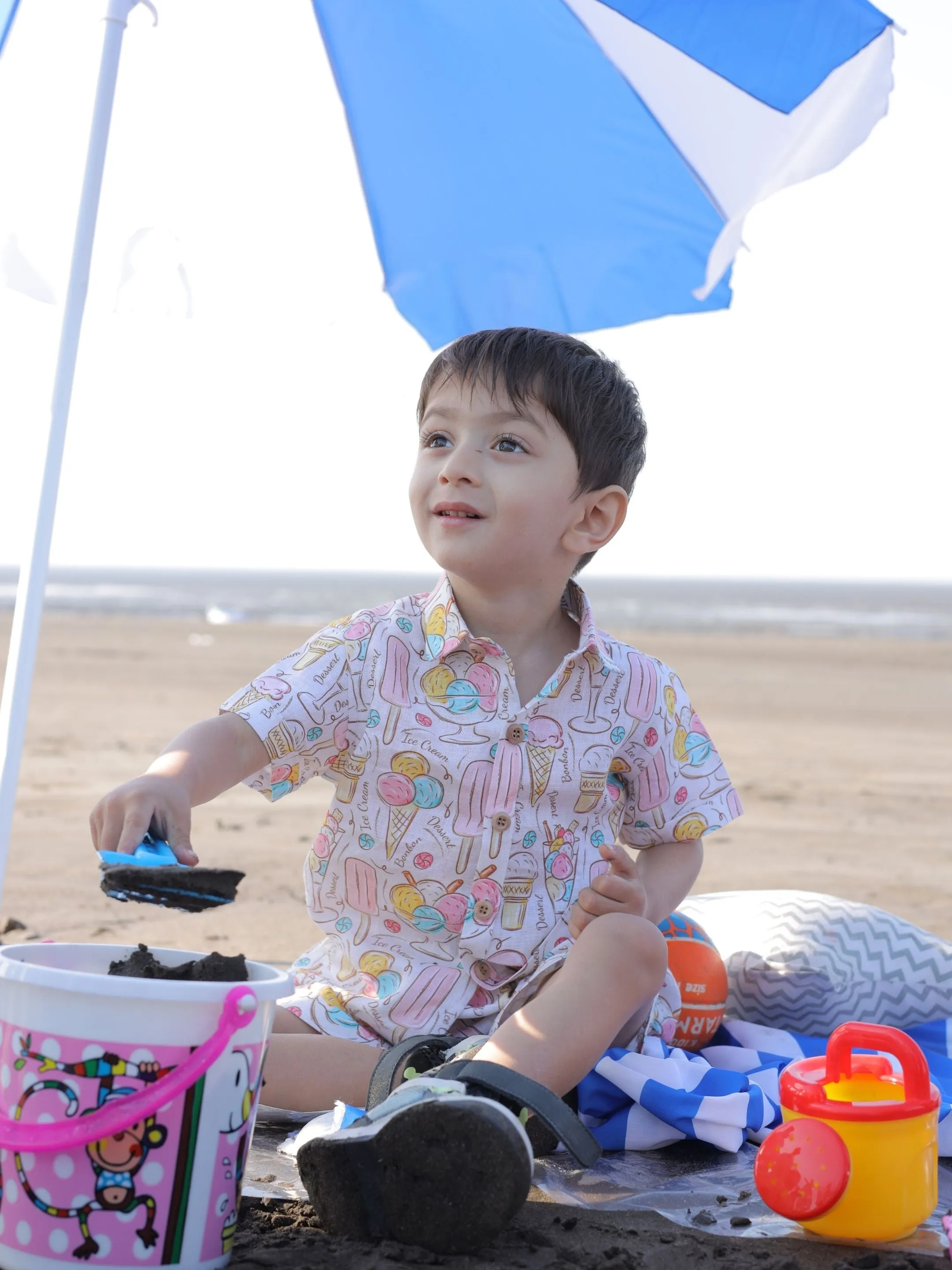 Pre-Order: Icecreams and Candies Printed Pure Linen  Premium Co-ords