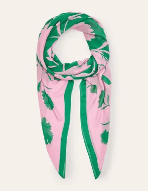 Print Scarf-Pink Lemonade, Leafy Bud