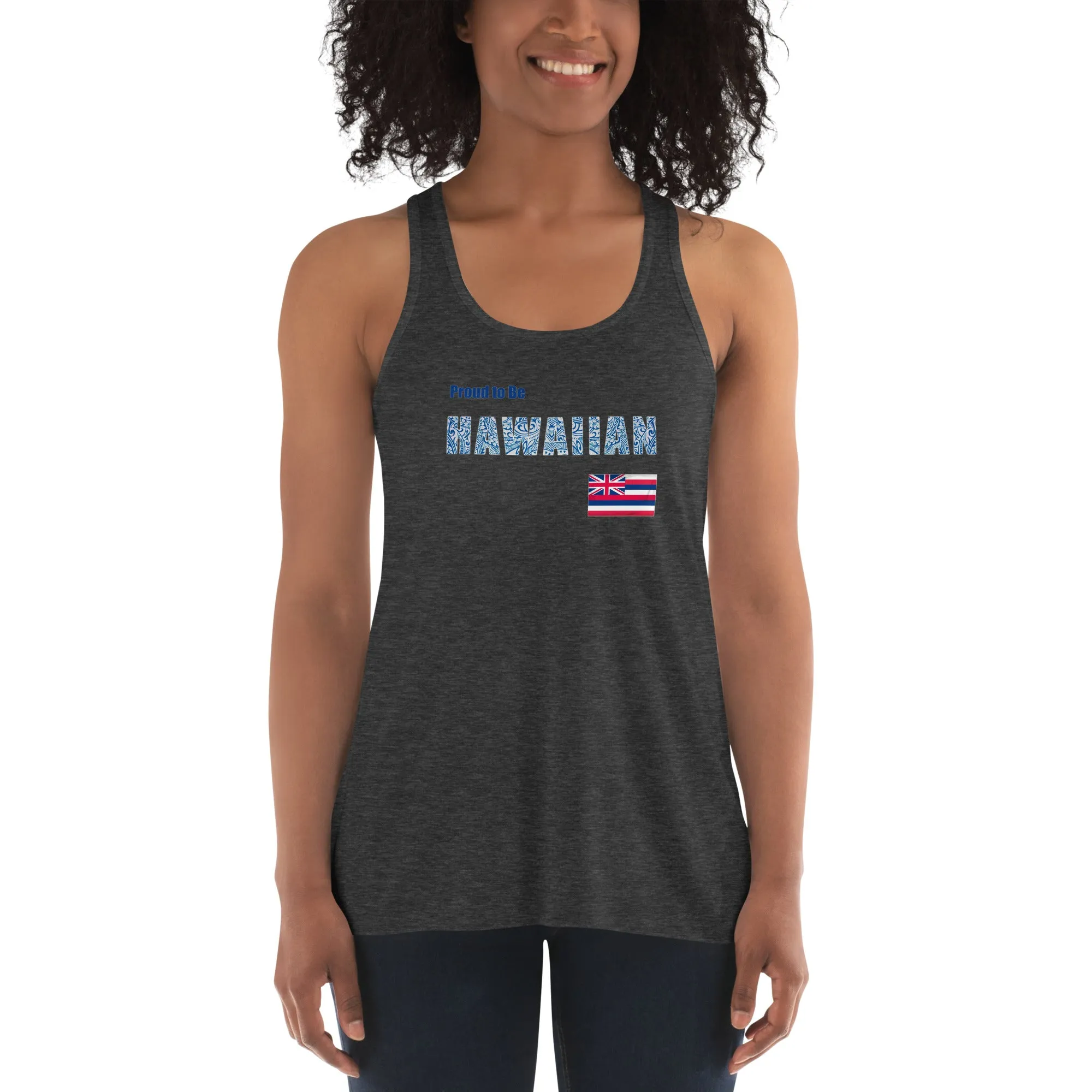 Proud to Be Hawaiian Tattoo Design Women's Flowy Racerback Tank