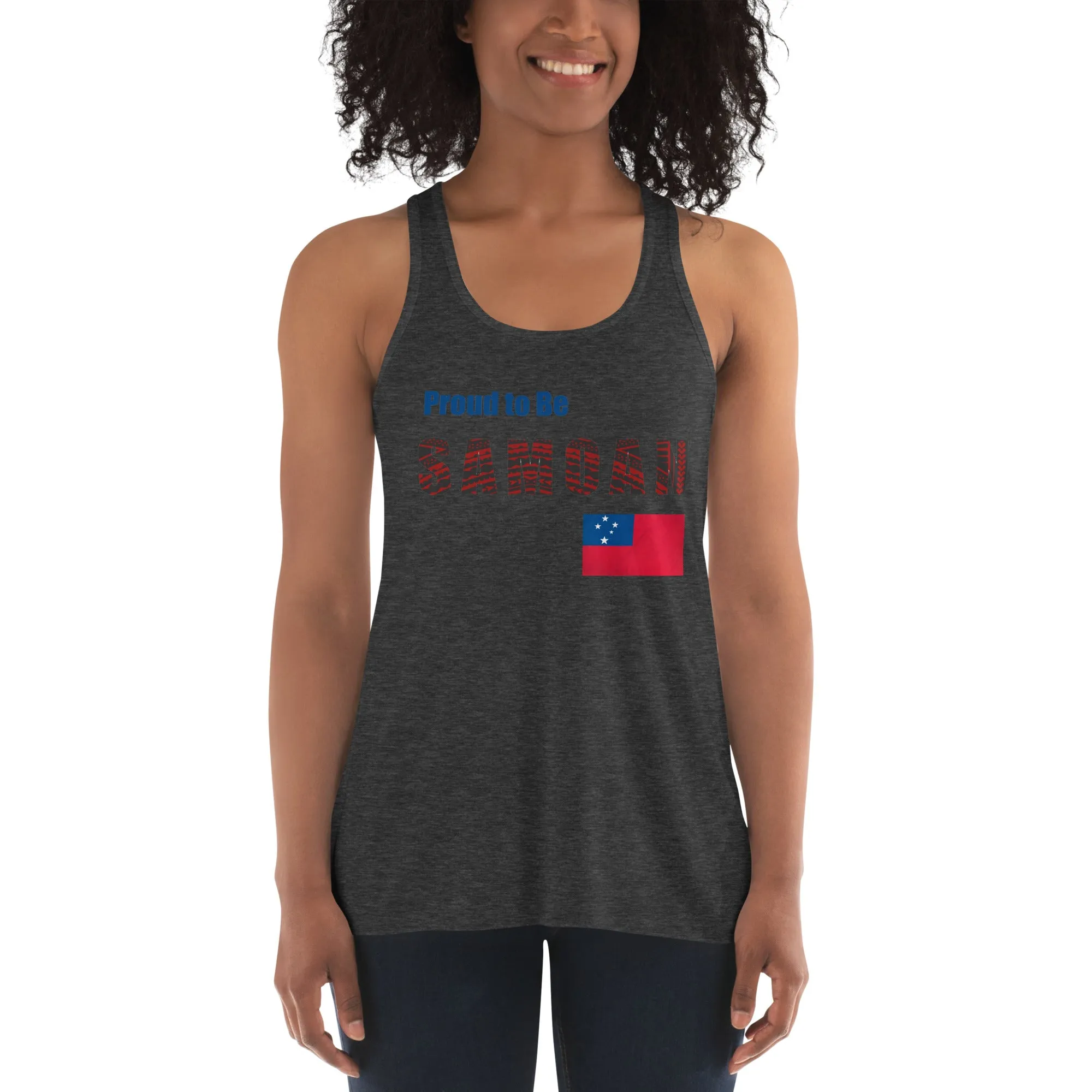 Proud to Be Samoan Women's Flowy Racerback Tank
