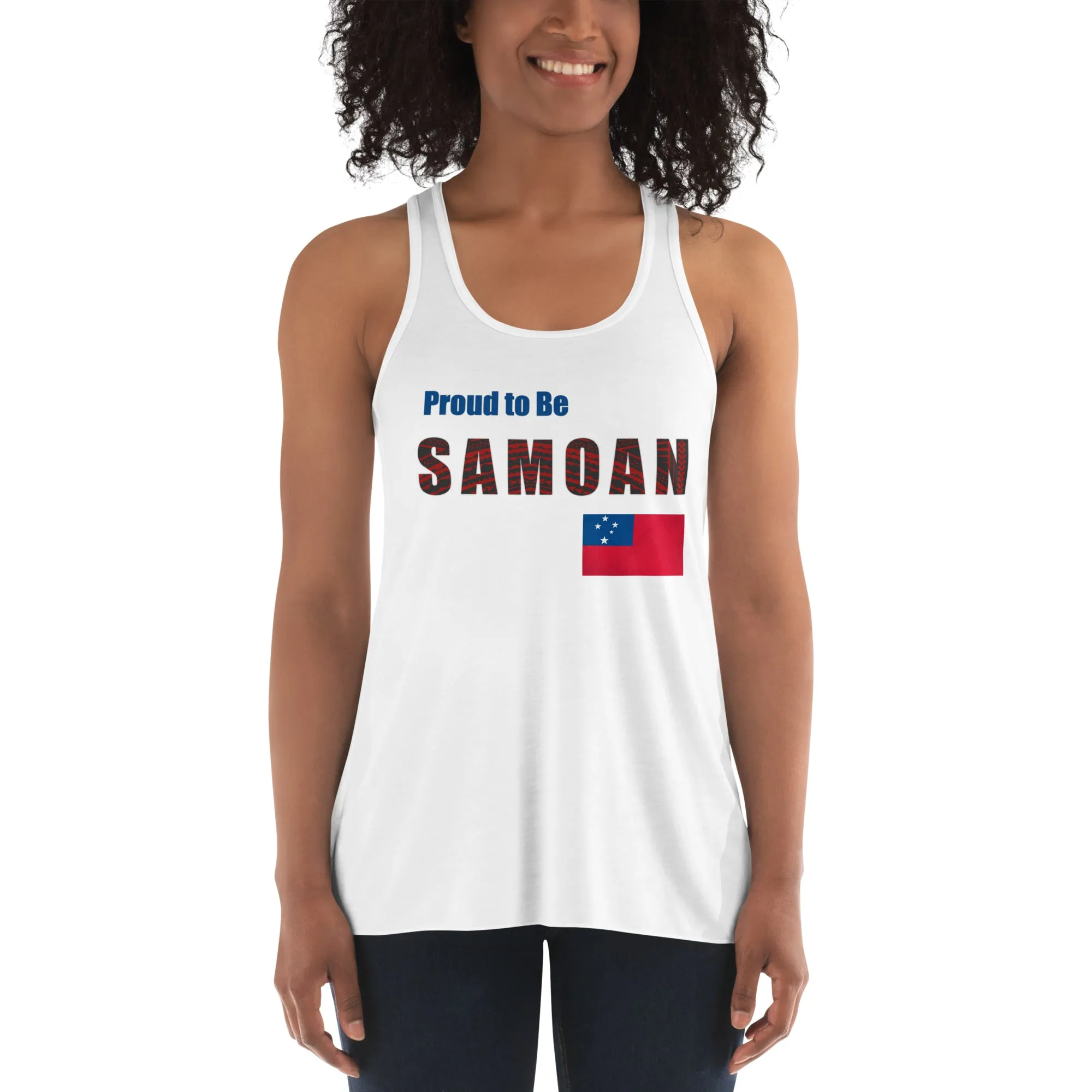 Proud to Be Samoan Women's Flowy Racerback Tank