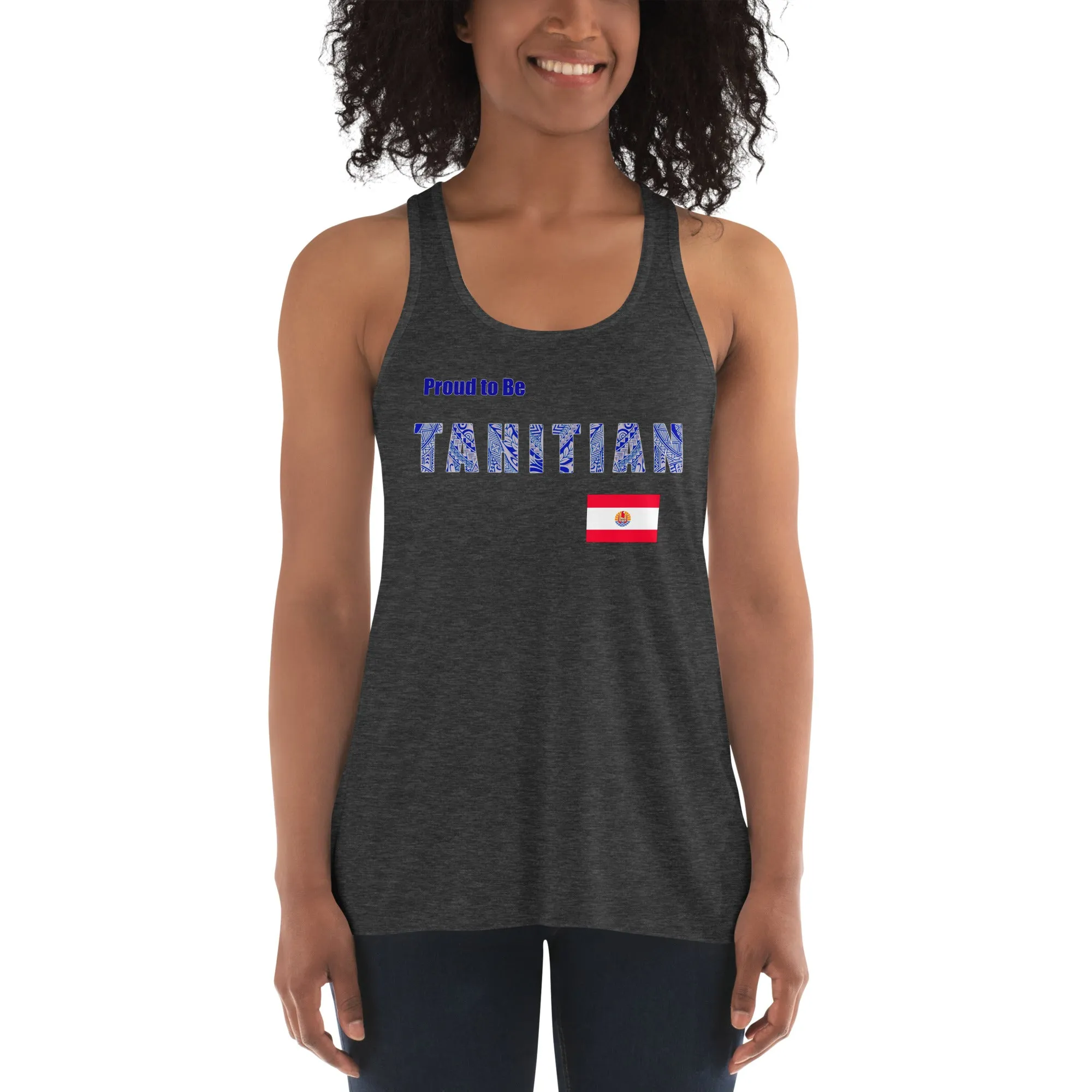 Proud to Be Tahitian Women's Flowy Racerback Tank