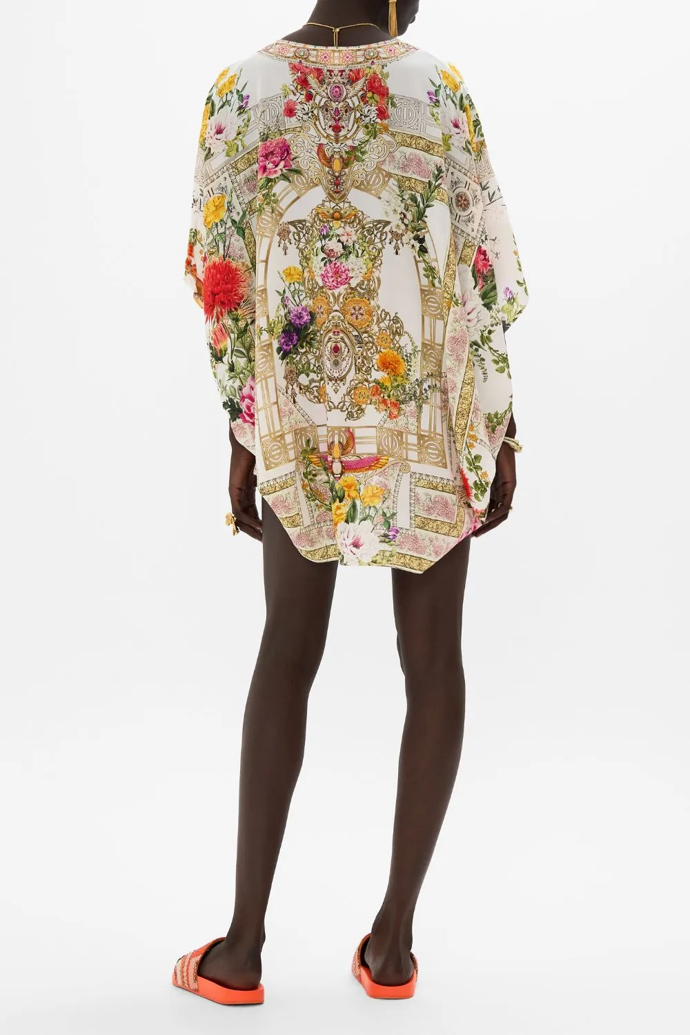 RECTANGULAR V NECK KAFTAN EGYPTIAN ROSE