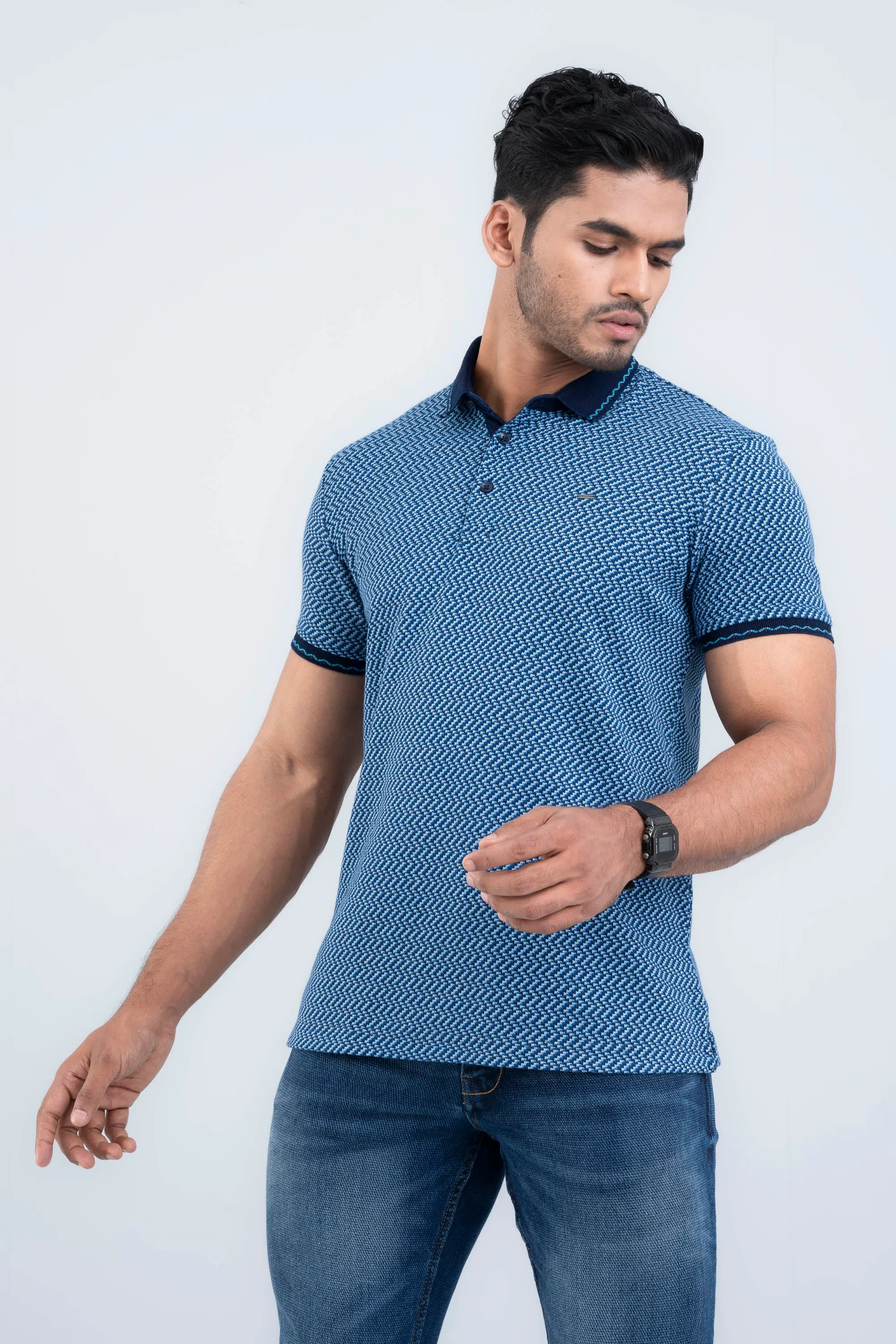 Regular Fit Jacquard Polo Shirt