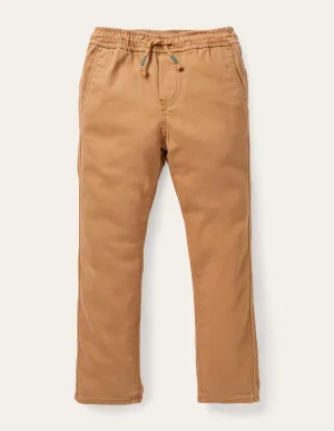 Relaxed Slim Pull-on Trousers-Butterscotch Brown