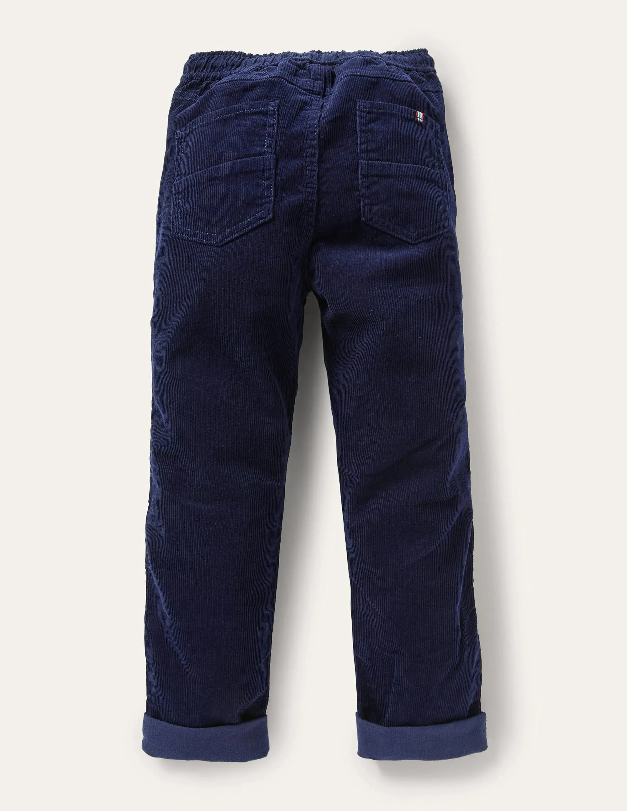 Relaxed Slim Pull-on Trousers-College Navy Cord