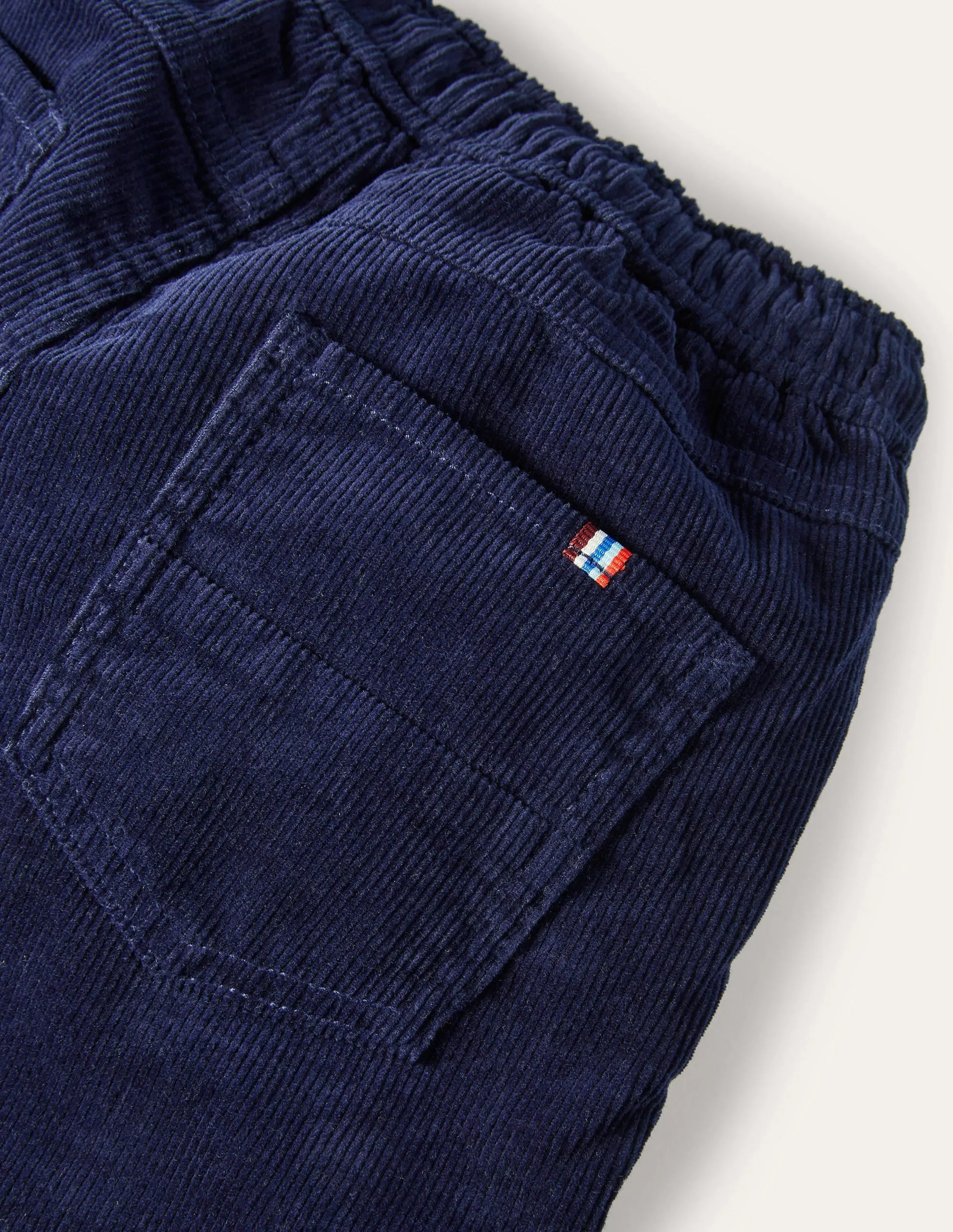 Relaxed Slim Pull-on Trousers-College Navy Cord