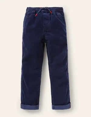 Relaxed Slim Pull-on Trousers-College Navy Cord