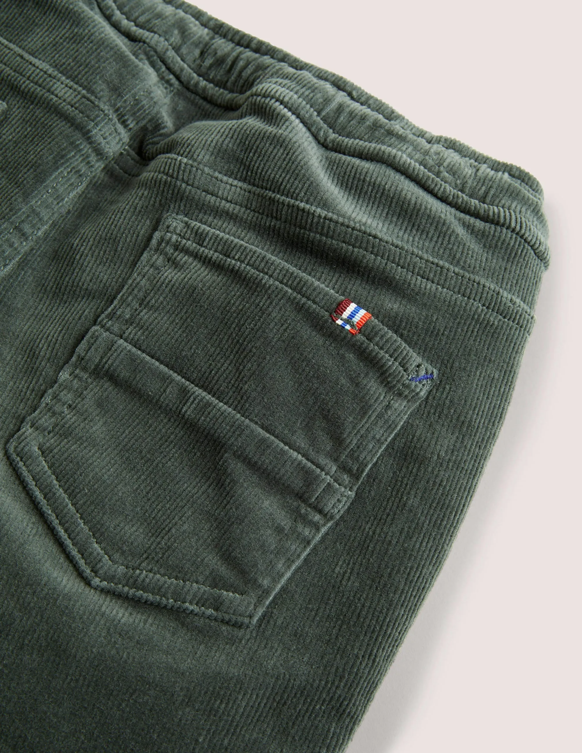Relaxed Slim Pull-on Trousers-Pottery Green Cord