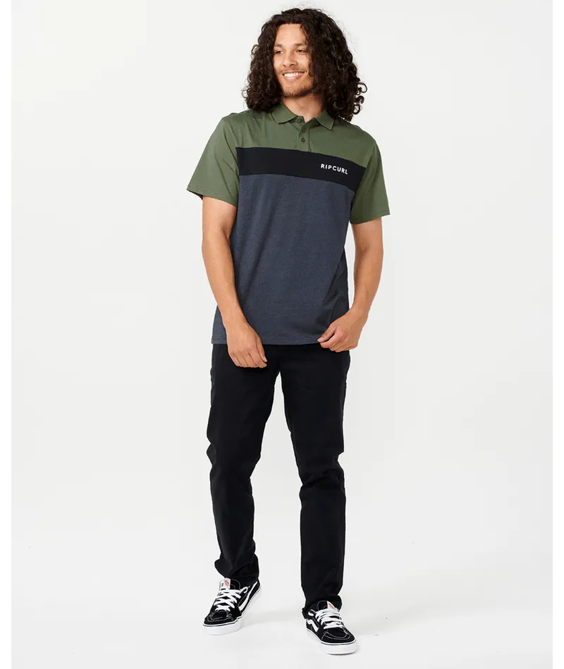 Rip Curl Undertow Panel Polo - Dark Olive