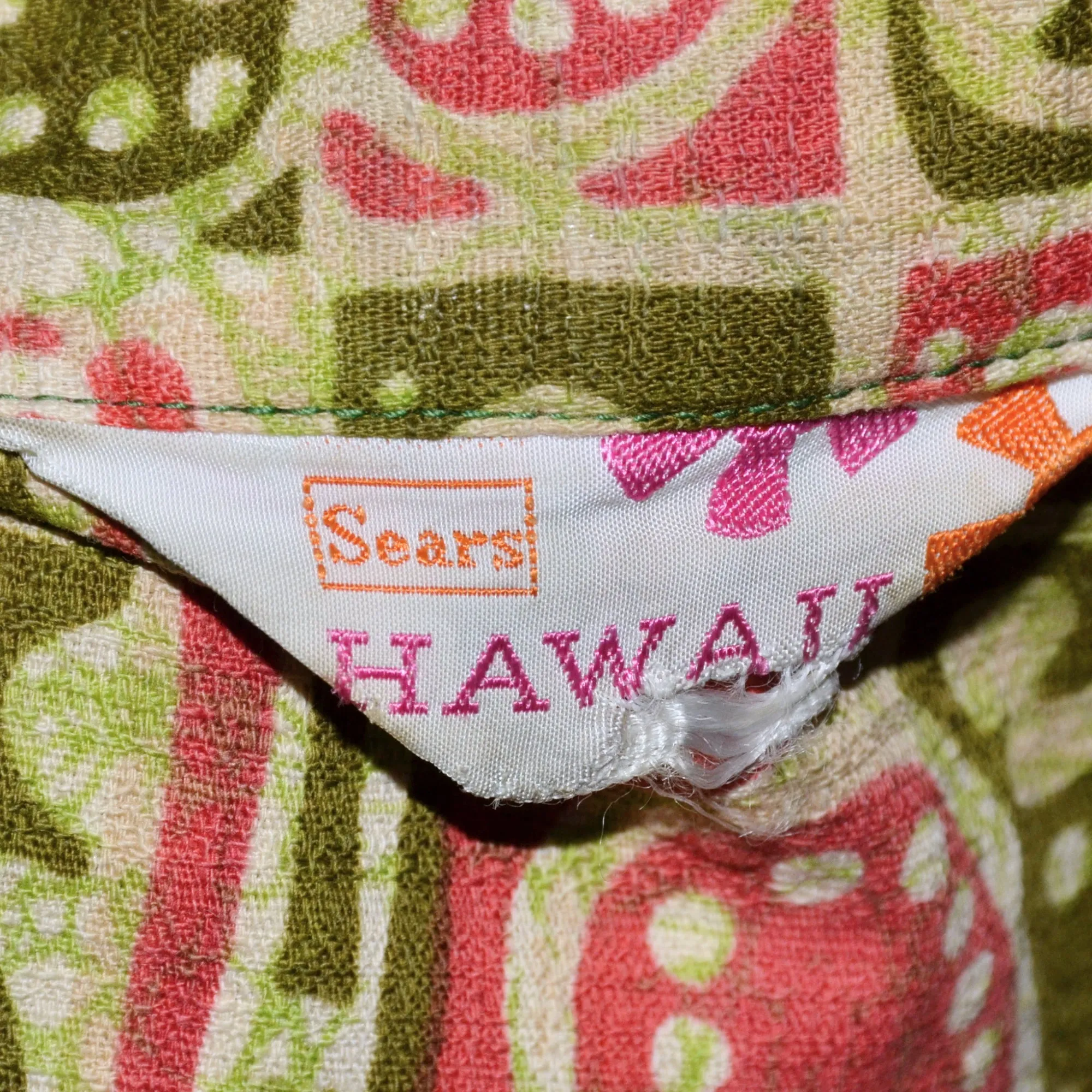Sears Hawaii Vintage 60s/70s Hawaiian Shirt Barkcloth Aloha Shirt, M