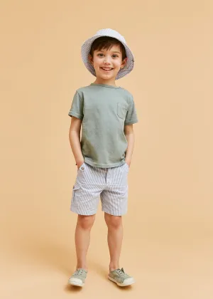 Seersucker Blue Cargo Shorts