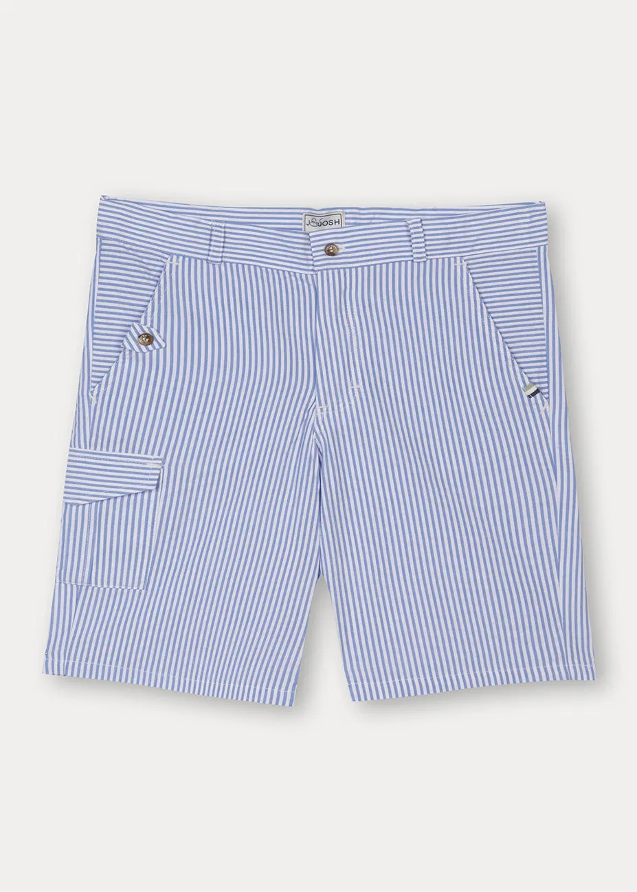 Seersucker Blue Cargo Shorts