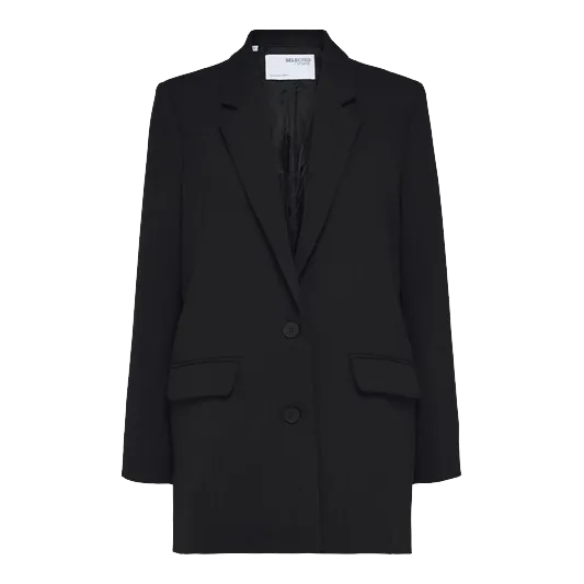 Selected Rita relaxed blazer, Black