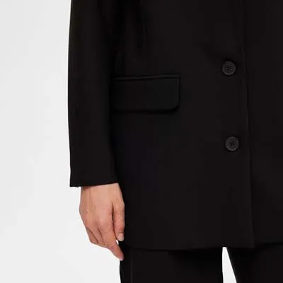 Selected Rita relaxed blazer, Black