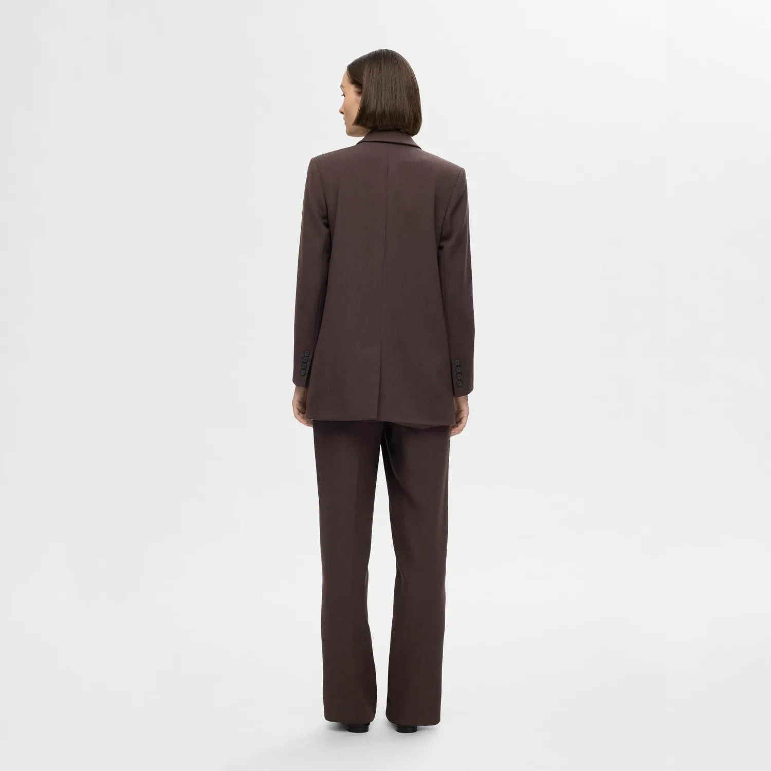 Selected Rita relaxed blazer, Coffee Bean Melange