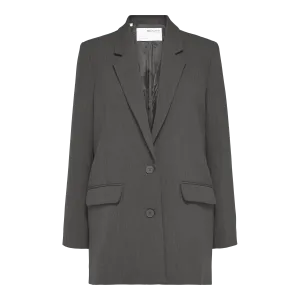 Selected Rita relaxed blazer, Dark Grey Melange