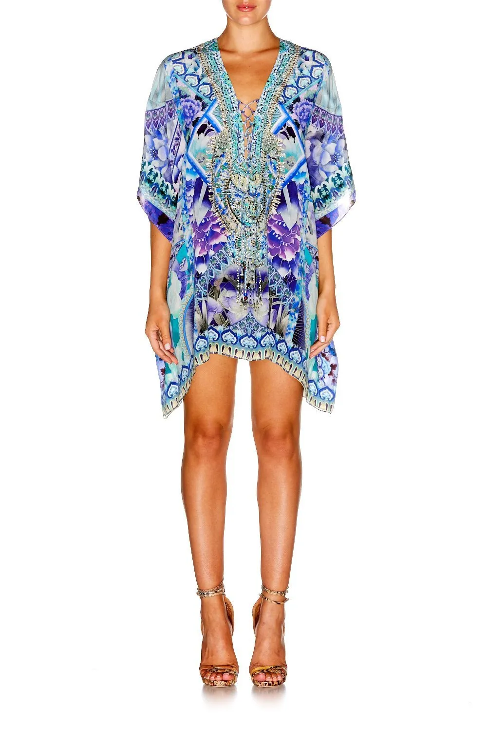 SHORT LACE UP KAFTAN THE BLUE MARKET