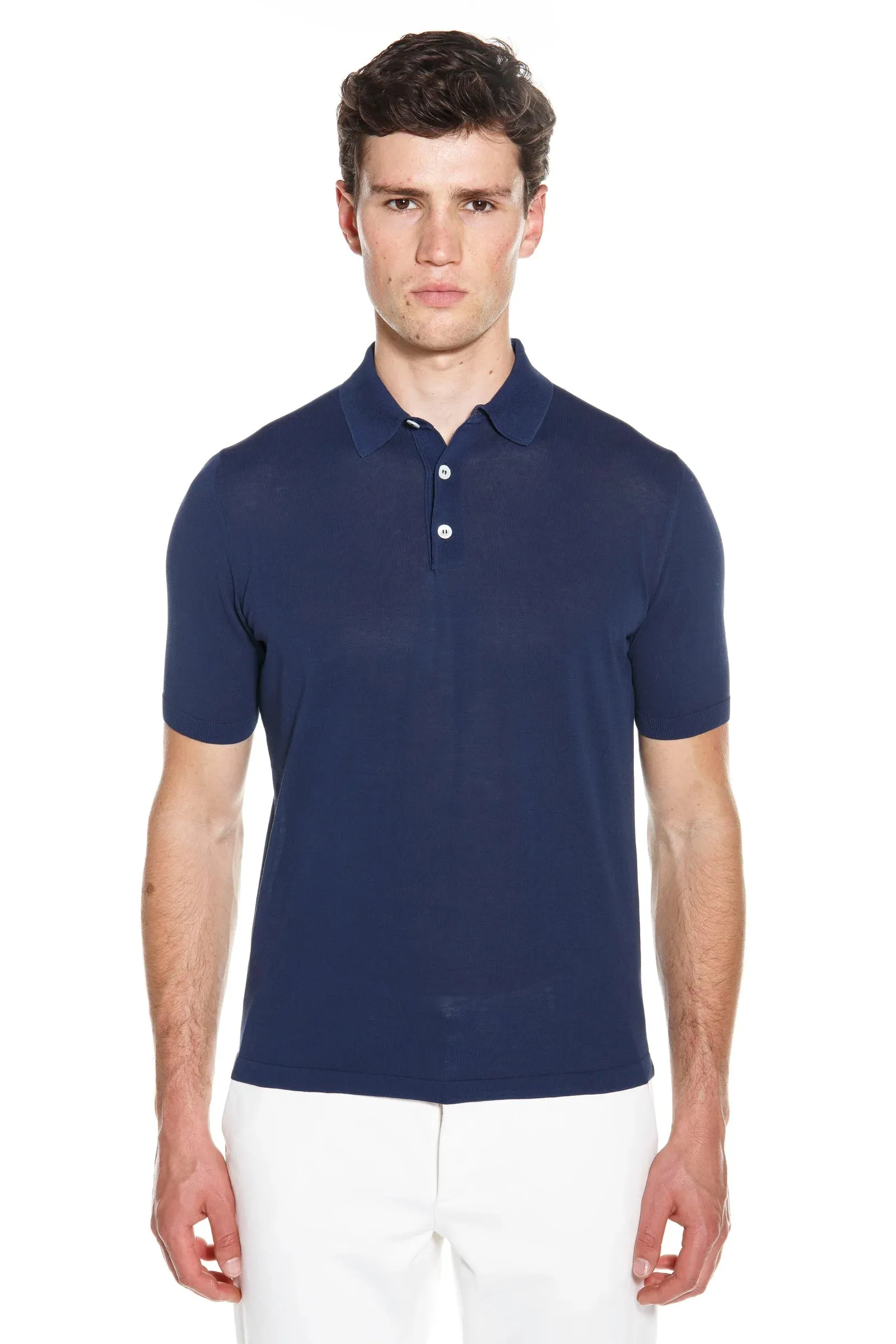 Short Sleeve Polo in Blue