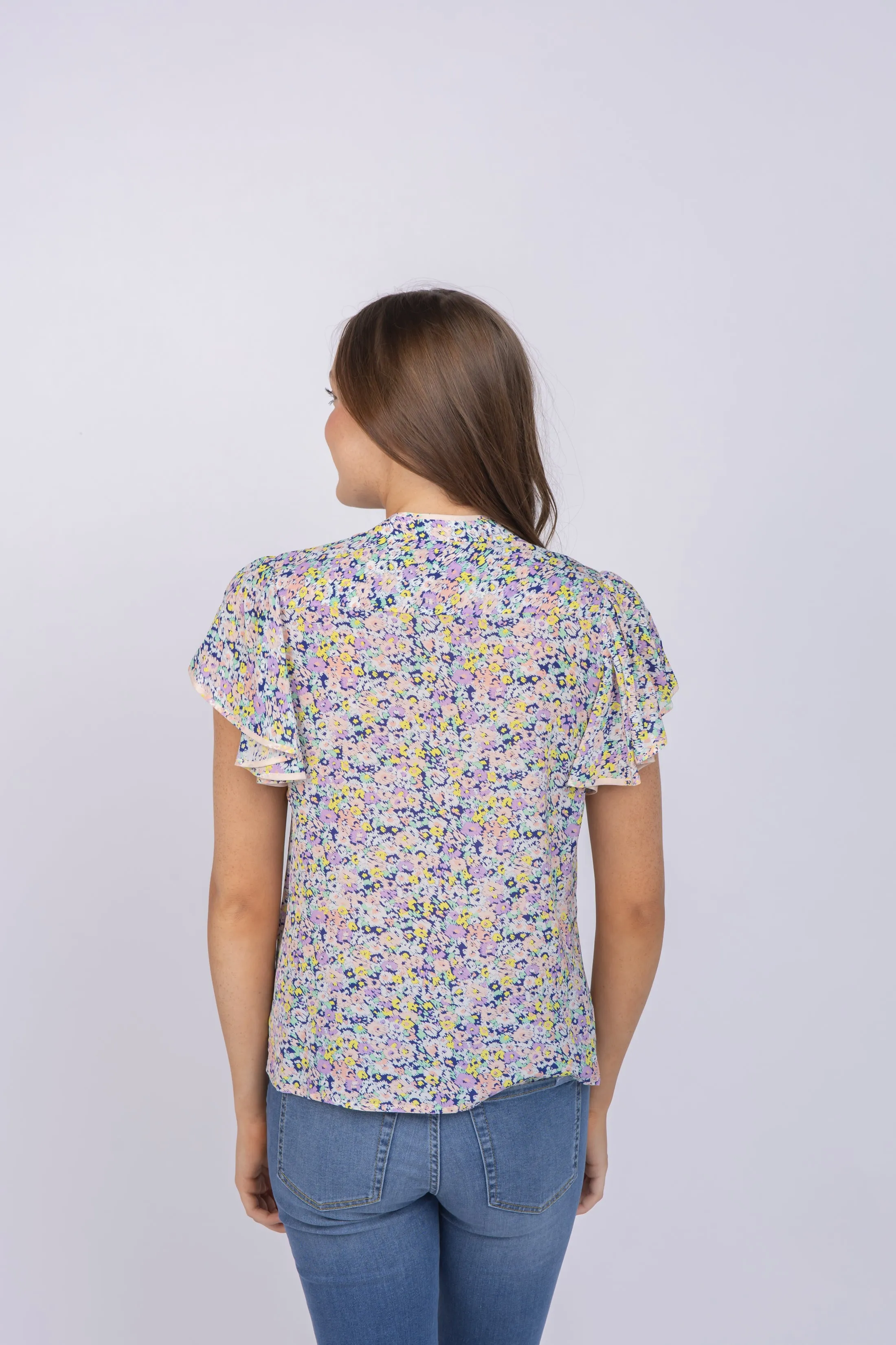 Shoshanna Tavi Top in Blush/Navy