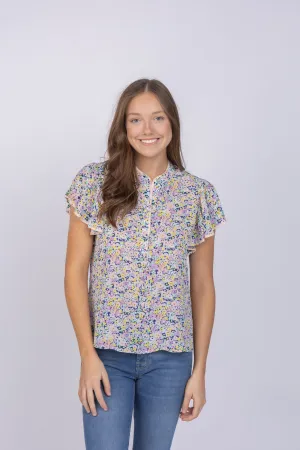 Shoshanna Tavi Top in Blush/Navy