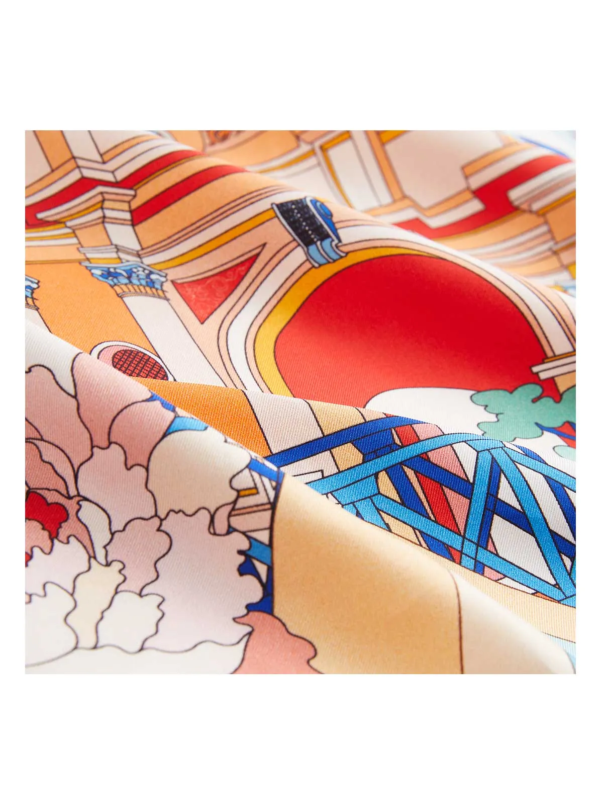 SILKINC Suhe Creek and Seine Flowing Water Silk Scarf