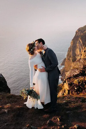 Simply Bohemian Wedding Dress ~ Long sleeved version