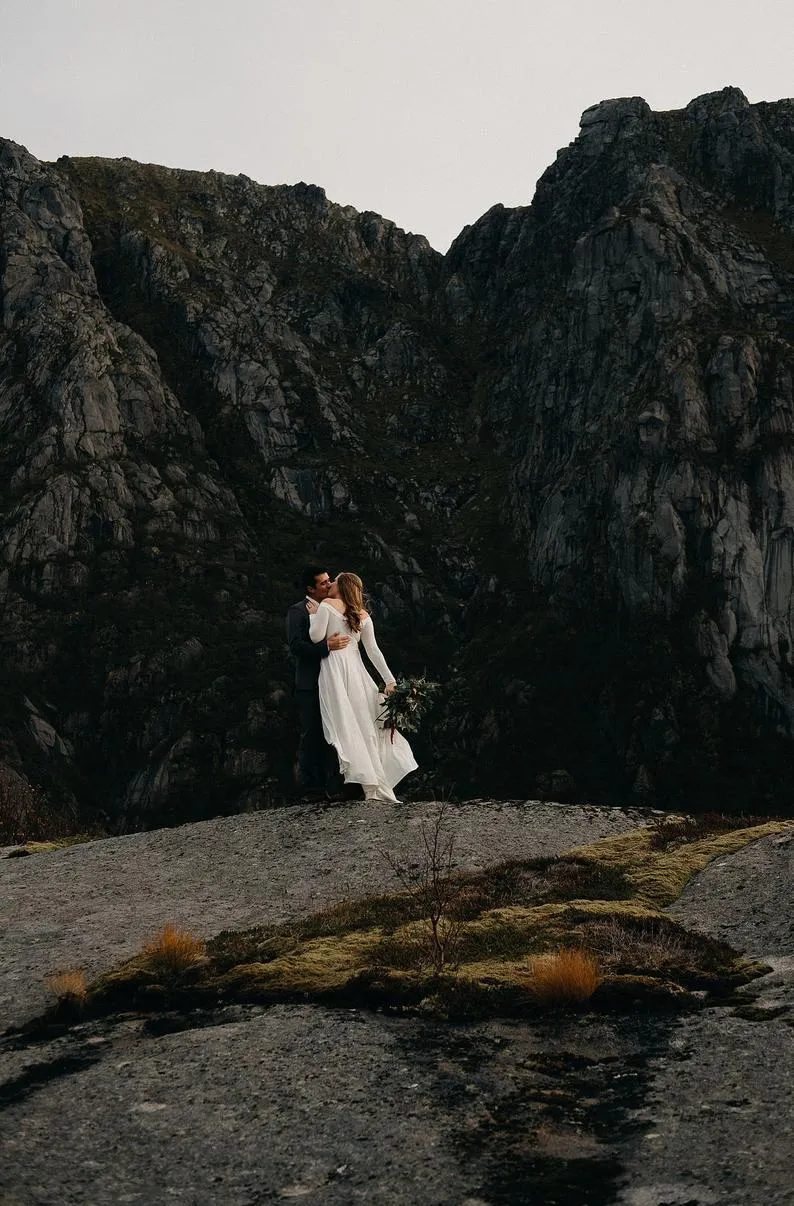 Simply Bohemian Wedding Dress ~ Long sleeved version