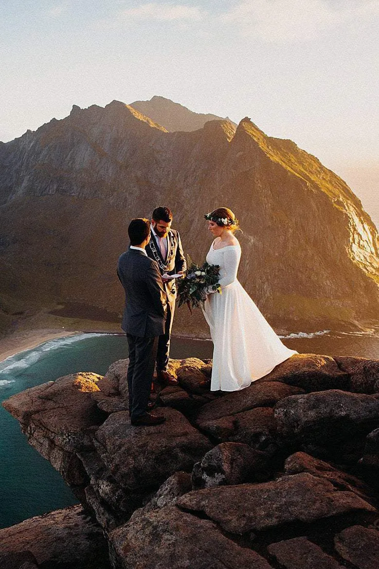 Simply Bohemian Wedding Dress ~ Long sleeved version