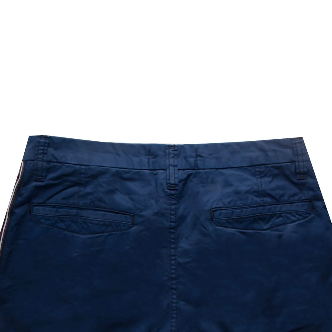 Smart Fit Cotton Side Stripes Blue Shorts