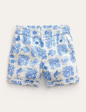 Smart Roll-Up Shorts-Provence Lagoon
