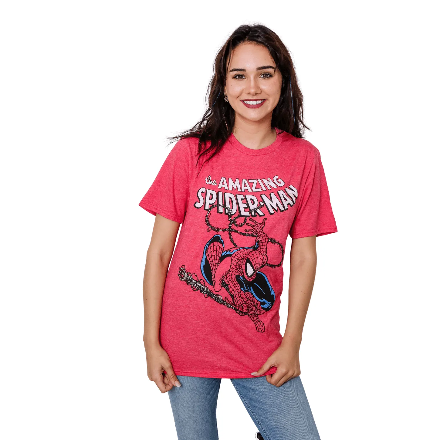 Spider-Man Spidey Swinging Marvel Comics Adult Graphic T-Shirt