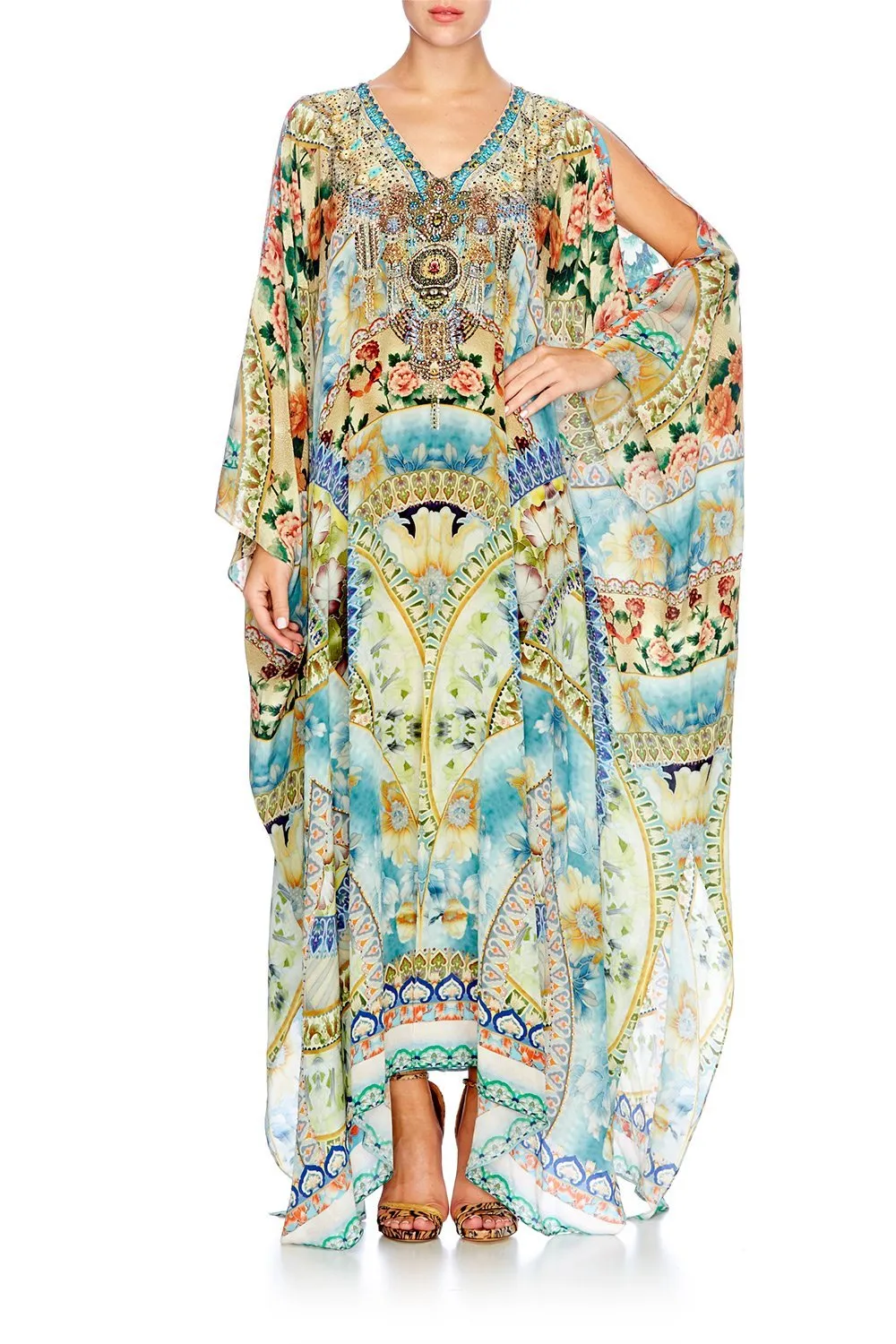 SPLIT FRONT AND SLEEVE KAFTAN SIGN OF PEACE